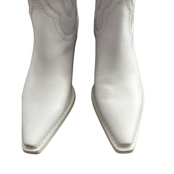 Jeffrey Campbell DAGGET White Leather Mid-Calf Pointed Toe Boots Size 8.5 - Picture 3 of 6